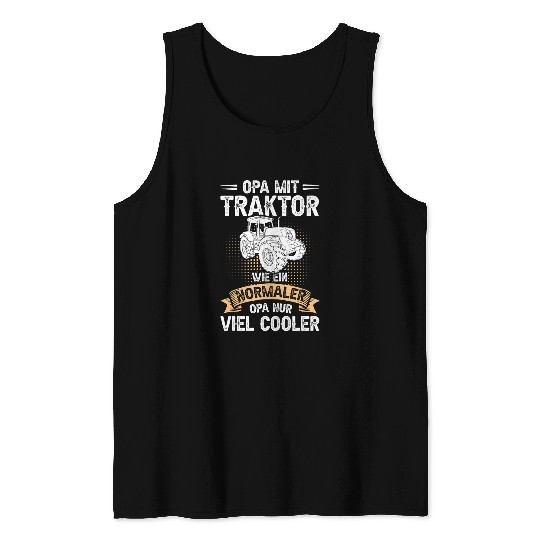 Tractor driving Mens Grandpa with tractor cool grandpa grandparents farmer Tank Tops