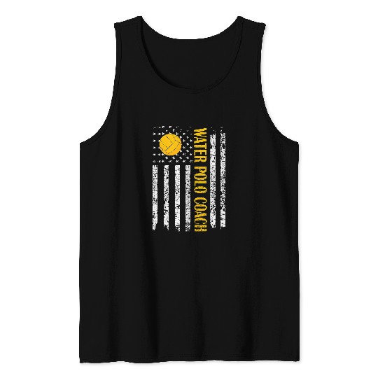 Proud Water Polo Coachs US Flag Water Polo Coaching Tank Tops