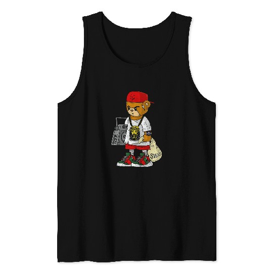 Funny Bear Teddy Bear Rap Hip Hop Lover Clothing Men Hipster Dope Cute Bears Tank Tops