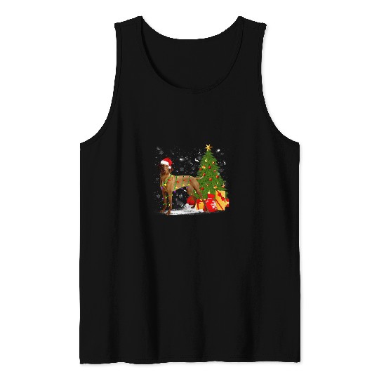 Dog Vizsla Christmas Tree Light Pajama Dog Lover xmass Gift 3 8 Tank Tops