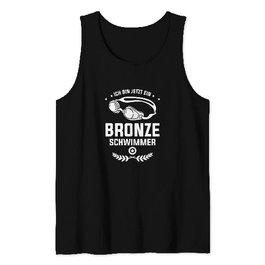 Swimming Pool Ich Bin Jetzt Ein Bronze Swimmer Swimming Trainer Tank Tops