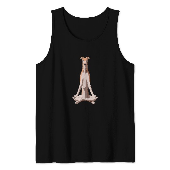 Namaste Yoga Funny Yoga Dog Greyhound Meditation Tank Tops