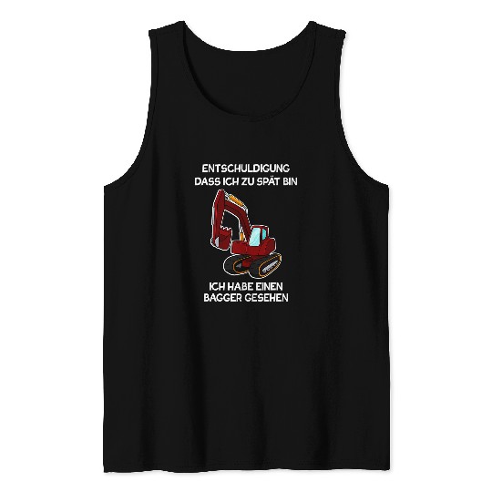 Children Site Manager Excavator Construction Worker 1 Tank Tops