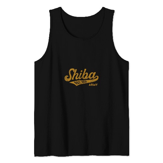 Dog Shiba Inu vintages Funny Shiba armys Coin Script Bold Font Shiba Inu Tank Tops
