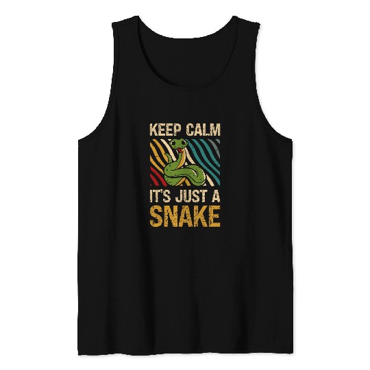 Snake Lover Keep Calm Its Just A Snake Reptile Skin Snakeskin Snake Mom Tank Tops