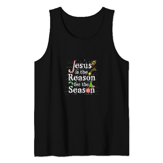 Christian JESUS REASON CHRISTMAS SEASON WOMENS MENS KIDS xmass HOLIDAYS 93 Bibble Jesus Christ Tank Tops
