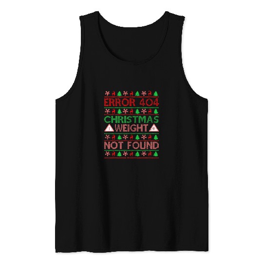 Error 404 Christmas Weight Not Found Funny Programmer 2 Tank Tops
