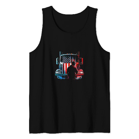 Funny trucker American Big Rigs Diesel Truck Driver 27 Tank Tops