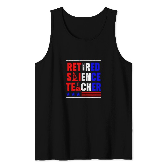 Retired Science Teacher Skills School Retirement Tank Tops