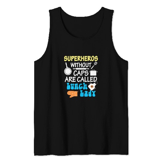 Elementary Lunch Lady Design Cafeteria Worker School Ladies Tank Tops