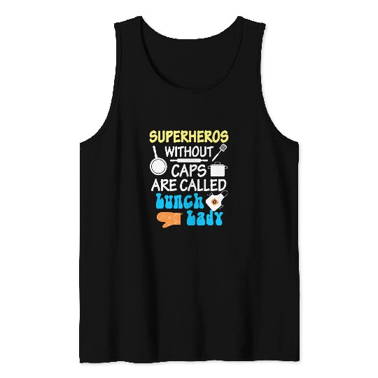 Elementary Lunch Lady Design Cafeteria Worker School Ladies Tank Tops
