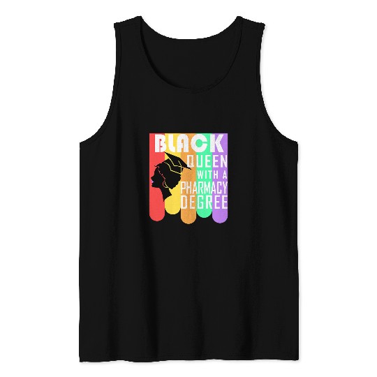 Pharmacist PharmD Graduation Black Queen Doctorate Tech Tank Tops