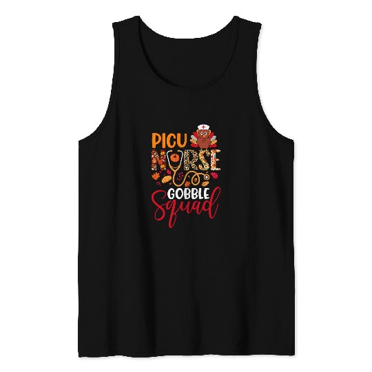 PICU nurses Gobble Squad Thanksgiving Leopard Matching Family Tank Tops