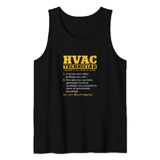 HVAC Technician Funny Definition Ac Repairman DAD HVAC Tech Tank Tops