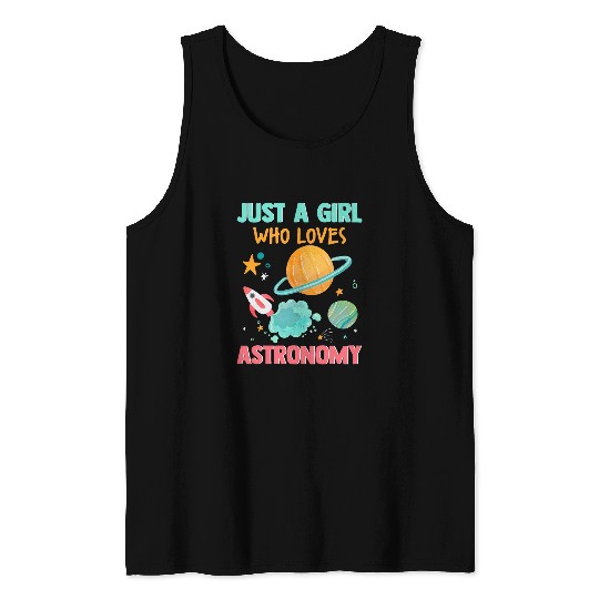 Astronomy Science Teacher STEM Girls Love Space Planet Tank Tops