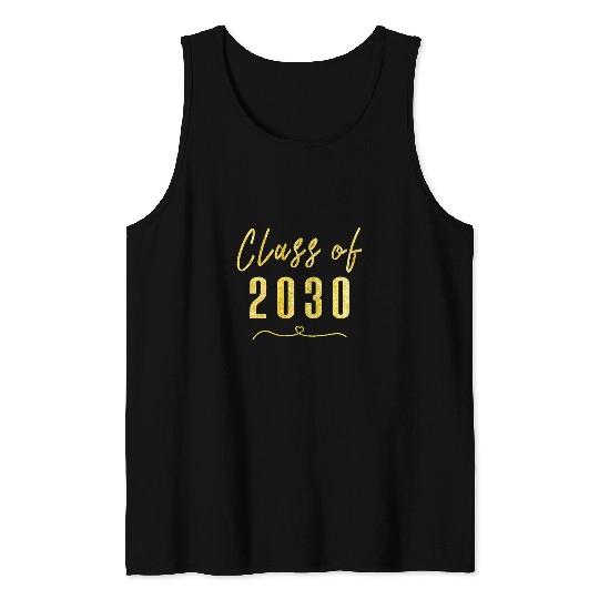 Gold Class of 2030 Student Gift High School College Tank Tops