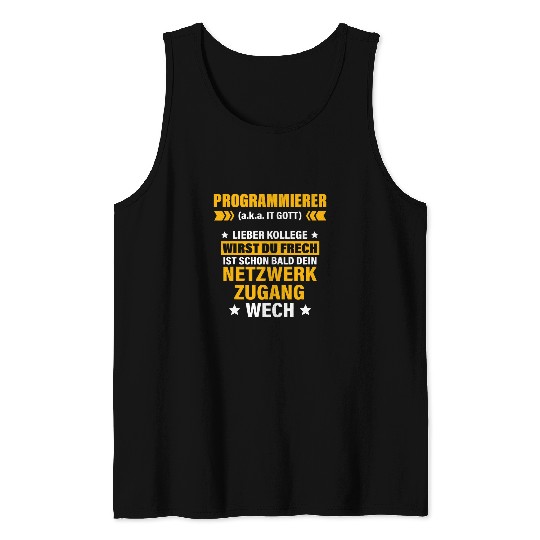 Programmer aka IT God funny saying Tank Tops