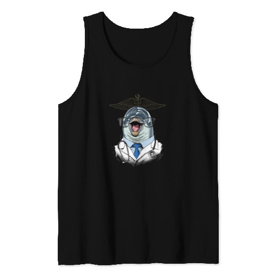Doctor Dolphin Surgeon Physician Dr MD Marine Life Mammal Tank Tops