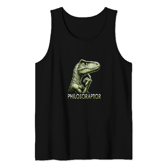 Philosoraptor Philosophy Teacher Student Velociraptor Tank Tops