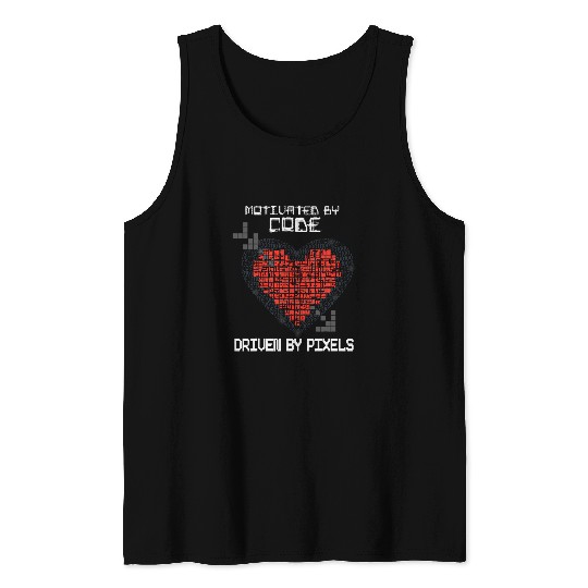 Motivated By Code Driven by Pixel Programmer Data Analyst Tank Tops