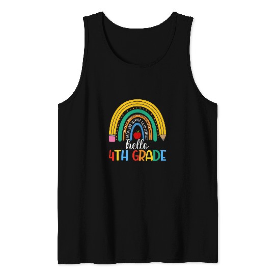 Fourth Grade Team Hello 4th Grade Teacher Rainbow Tank Tops