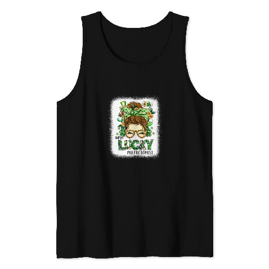 One Lucky Phlebotomist Bleached St Patricks Day Women Tank Tops