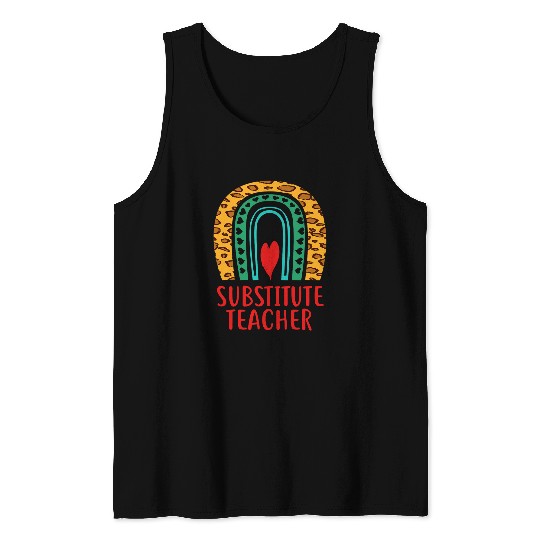 Substitute Teacher Education Boho Rainbow Lover Tank Tops
