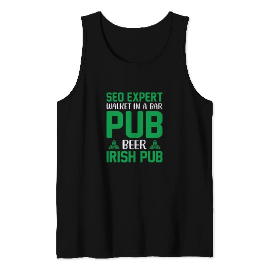 Seo Expert Walket In A Bar Pub Beer Computer Science Coder Tank Tops