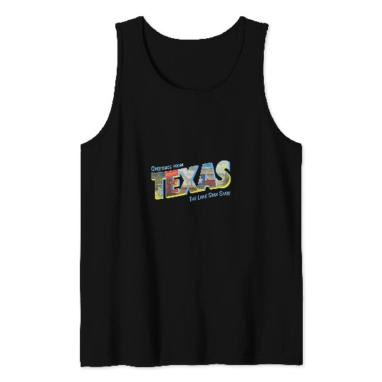 Texas Large Letter Postcard Photograph Greeting Tank Tops