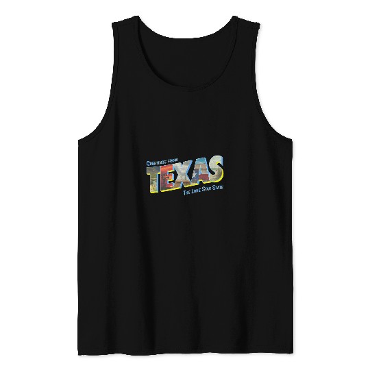 Texas Large Letter Postcard Photograph Greeting Tank Tops
