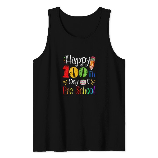 Happy 100th Day of School Kindergarten Teacher or Student 20 Tank Tops