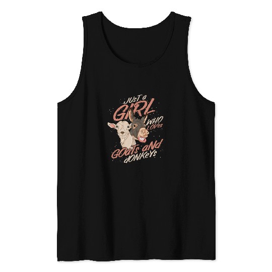 Farm Animal Lover Girls Goats Farmer Women Farming Donkey Tank Tops