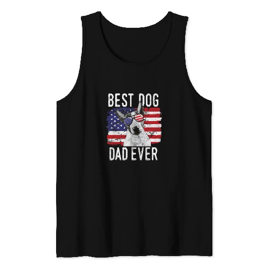 Mens American Flag bests Dog Dad Ever Bull Terrier USA Tank Tops