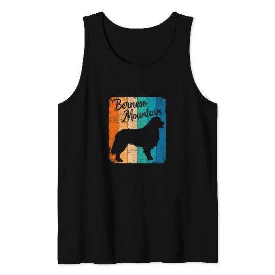 vintages Sunset Bernese Mountain Dog Pet Lover Dog Owner Tank Tops