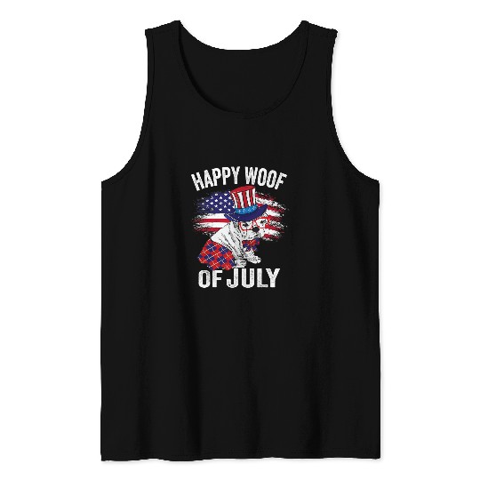 Pug Lover Patriotic Pug American Cute Puppy Dog USA 4th Of July Women Pugs Dog Tank Tops
