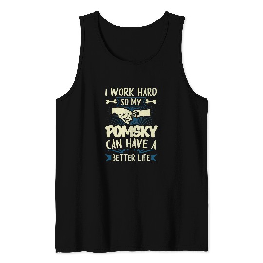 Pomsky Men Women Dog Mom Dog Lover 49 Tank Tops