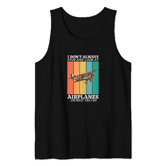 Funny Retro vintages Aviation Enthusiasts Aircraft Lover 6 Tank Tops