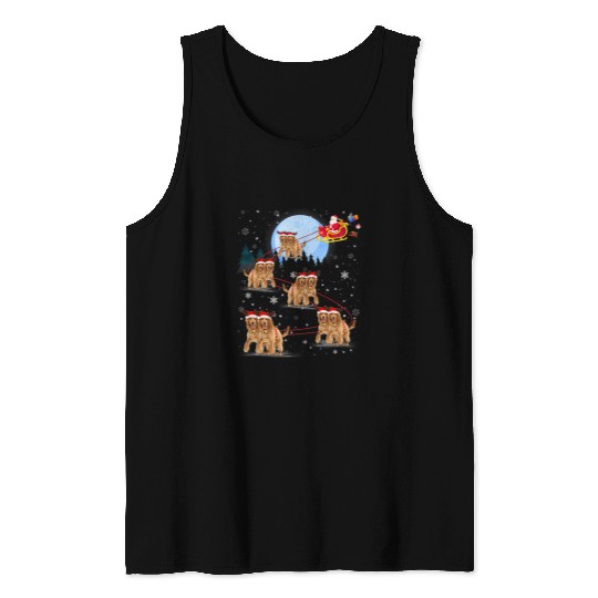 Dog Cocker Spaniel Lover Reindeer Sleigh Santa Snow Christmas Tank Tops