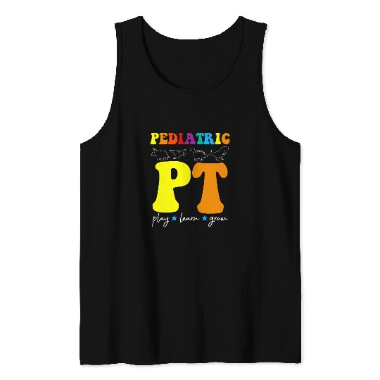 Cute Therapy Rainbow Pediatric Physical Therapist Tank Tops