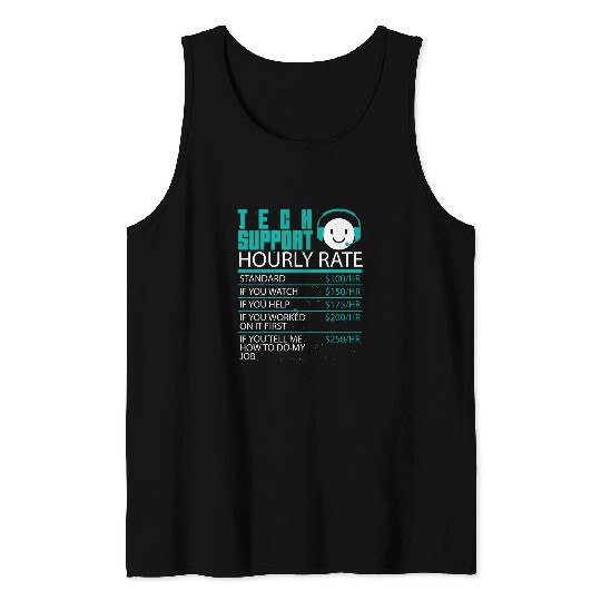 Tech Support Hourly Rate Software Developers Programmer Tank Tops