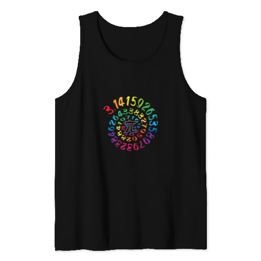 314 Pi Spiral Pi Day Design for Math Fans Student Teacher Tank Tops