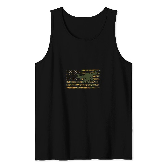 Drone Pilot Camo Drone Operator American Flag Drone Tank Tops