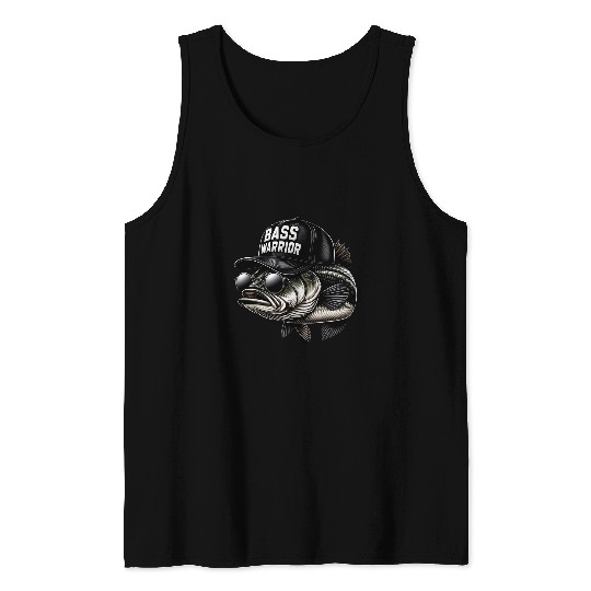Funny Bass Fish Warrior Trucker Hat Fishing Fisherman Tank Tops