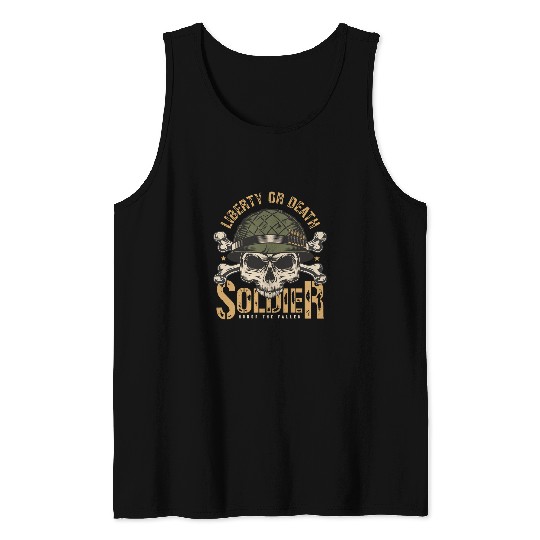 Skeletons Skulls Lover Skeletons Liberty or Death Honor The Fallen Skull Tank Tops