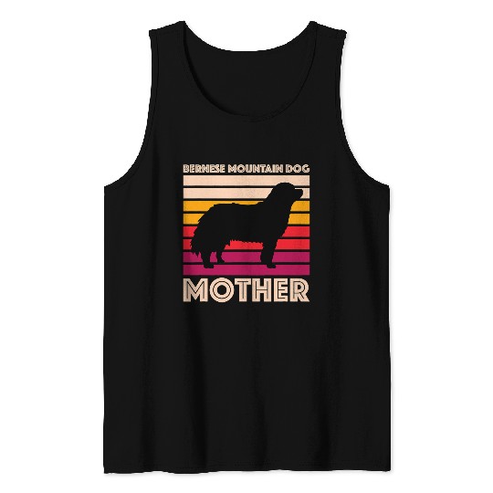 vintages Dog Lover Gift Mother Retro Bernese Mountain Dog Mom Tank Tops