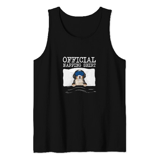 Sleeping Bernese Mountain Dog Sleep Official Napping Tank Tops