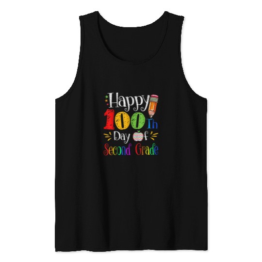 Happy 100th Day of School Kindergarten Teacher or Student 17 Tank Tops