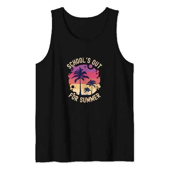 Last Day Of School Schools Out For Summer Teacher vintages 1 Tank Tops