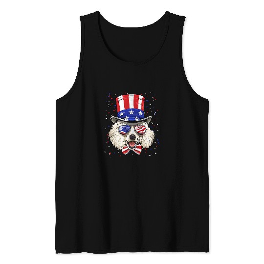 Poodles 4th of July Patriotic Poodle Merica USA Flag Poodle Lover 209 Poodle dog Tank Tops