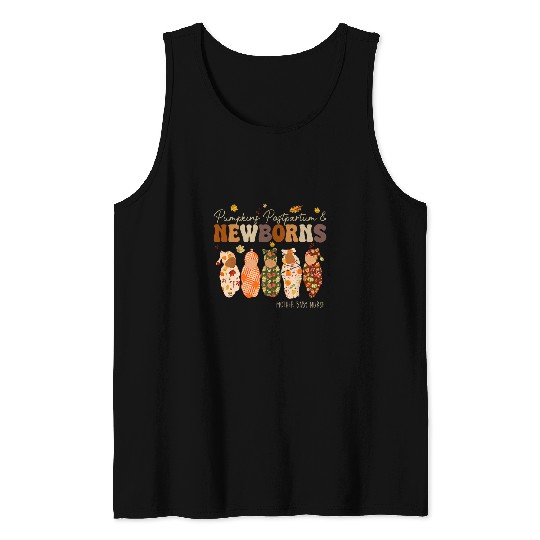Pumpkin Postpartum Newborns Fall Mother Baby nurses Halloween Tank Tops